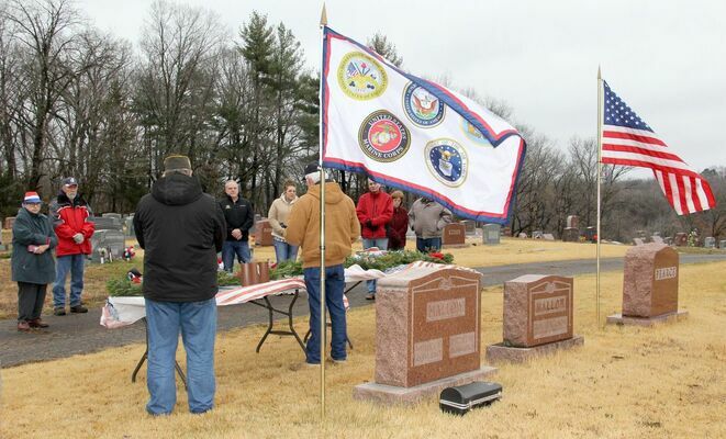 WREATHS ACROSS AMERICA – Veterans were remembered the weekend before Christmas, Saturday &amp; Sunday, Dec. 18th &amp; 19th, 2021 around the County as Mine au Breton Historical Society and area Scouts laid wreaths on Veteran graves at local cemeteries in tribute of service.