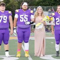 P.H.S. SENIOR MAID Sydney Litton was escorted by #79 Senior Lonnie Clapp, #55 Senior Keki Ortiz and #26 Senior Wade Mercille during the coronation ceremony at the Homecoming Celebration, Friday, Oct. 2.