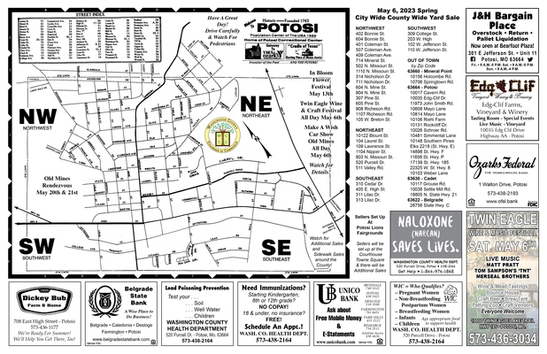 Front View of City Wide Yard Sale Map