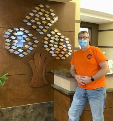 WCMH FOUNDATION HONOR TREES IN PLACE – The County Hospital Foundation has placed two ‘Honor Trees’ in the main lobby entrance. The attractive Trees were installed by Dave Gray. The leaves will be engraved for donors ‘In Memory of’ or ‘In Honor of’ as sponsored. Funds for the Foundation help with equipment, education and programs at Washington County Memorial Hospital.		(Sub. Photo)