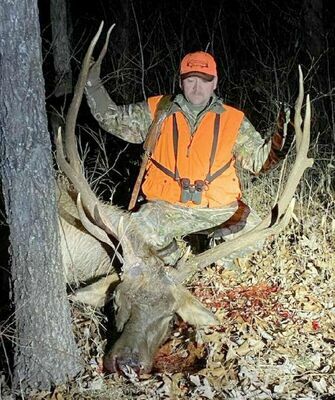 Sam Schultz of Winfield harvested this 5x6 bull elk Dec. 15 on private property in Shannon County. 	               (Submitted Photo)