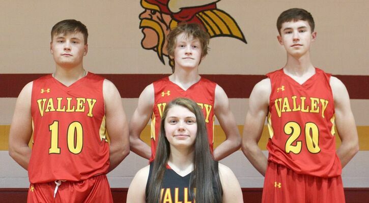 Congratulations to Tyler Courtway, Keegan Boyer, Colby Maxwell and Kenley Missey on making 2020 - 2021 Class 2 District 4 All District Basketball.					                                (School Photo)